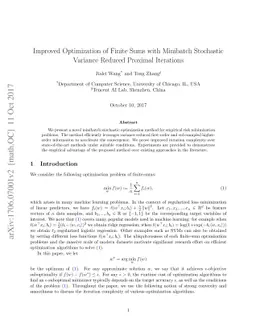 Improved Optimization of Finite Sums with Minibatch Stochastic Variance
  Reduced Proximal Iterations