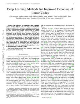 Deep Learning Methods for Improved Decoding of Linear Codes