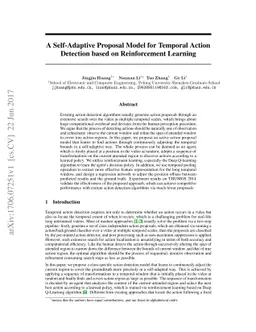 A Self-Adaptive Proposal Model for Temporal Action Detection based on
  Reinforcement Learning