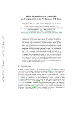 Deep Supervision for Pancreatic Cyst Segmentation in Abdominal CT Scans