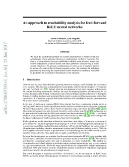 An approach to reachability analysis for feed-forward ReLU neural
  networks