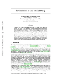 Personalization in Goal-Oriented Dialog