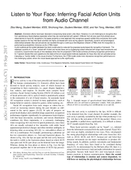 Listen to Your Face: Inferring Facial Action Units from Audio Channel
