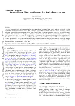 Cross-validation failure: small sample sizes lead to large error bars