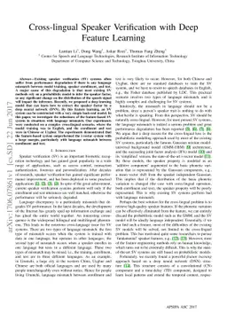 Cross-lingual Speaker Verification with Deep Feature Learning