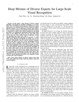 Deep Mixture of Diverse Experts for Large-Scale Visual Recognition