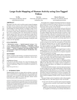 Large-Scale Mapping of Human Activity using Geo-Tagged Videos