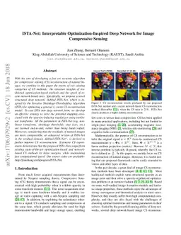 ISTA-Net: Interpretable Optimization-Inspired Deep Network for Image
  Compressive Sensing