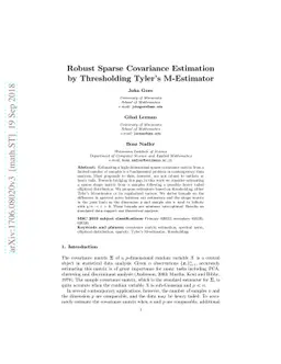 Robust Sparse Covariance Estimation by Thresholding Tyler's M-Estimator