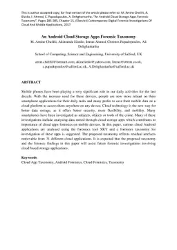 An Android Cloud Storage Apps Forensic Taxonomy