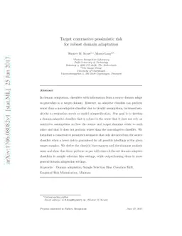 Target contrastive pessimistic risk for robust domain adaptation