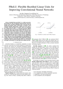 FReLU: Flexible Rectified Linear Units for Improving Convolutional
  Neural Networks