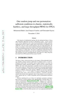 One random jump and one permutation: sufficient conditions to chaotic,
  statistically faultless, and large throughput PRNG for FPGA