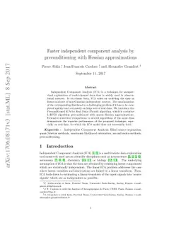 Faster independent component analysis by preconditioning with Hessian
  approximations