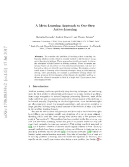 A Meta-Learning Approach to One-Step Active Learning