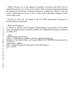 Deep Semantic Classification for 3D LiDAR Data