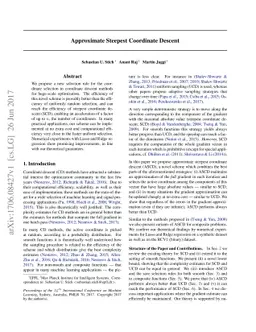 Approximate Steepest Coordinate Descent