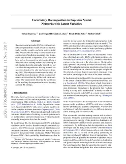 Uncertainty Decomposition in Bayesian Neural Networks with Latent
  Variables