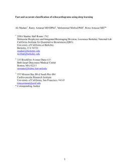 Fast and accurate classification of echocardiograms using deep learning