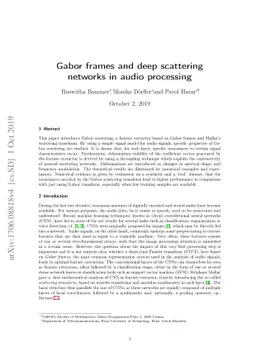Gabor frames and deep scattering networks in audio processing
