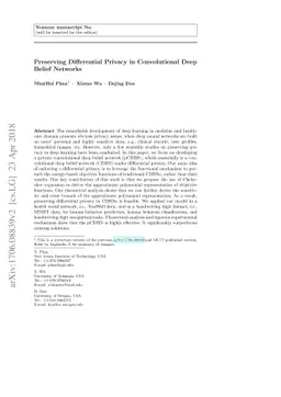 Preserving Differential Privacy in Convolutional Deep Belief Networks