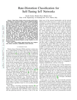 Rate-Distortion Classification for Self-Tuning IoT Networks