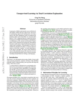 Unsupervised Learning via Total Correlation Explanation