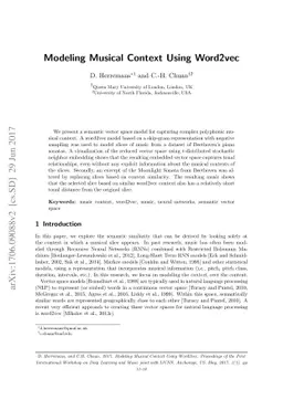 Modeling Musical Context with Word2vec