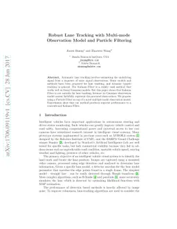 Robust Lane Tracking with Multi-mode Observation Model and Particle
  Filtering
