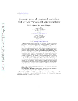 Concentration of tempered posteriors and of their variational
  approximations