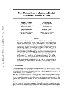 Near-Optimal Edge Evaluation in Explicit Generalized Binomial Graphs