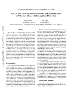 You Are How You Walk: Uncooperative MoCap Gait Identification for Video
  Surveillance with Incomplete and Noisy Data
