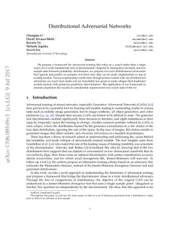 Distributional Adversarial Networks