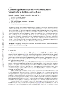 Comparing Information-Theoretic Measures of Complexity in Boltzmann
  Machines