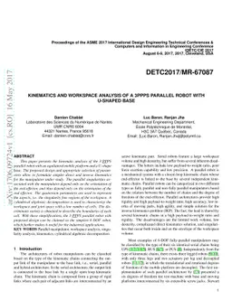 Kinematics and workspace analysis of a 3ppps parallel robot with
  u-shaped base