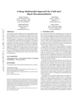 A Deep Multimodal Approach for Cold-start Music Recommendation
