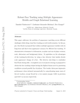 Robust Face Tracking using Multiple Appearance Models and Graph
  Relational Learning