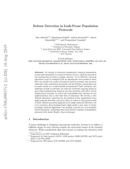 Robust Detection in Leak-Prone Population Protocols