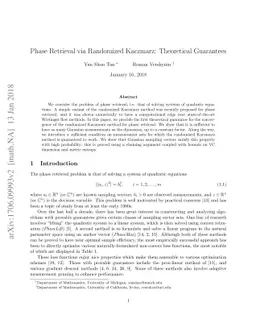 Phase Retrieval via Randomized Kaczmarz: Theoretical Guarantees