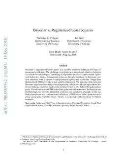Bayesian $l_0$-regularized Least Squares