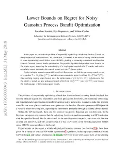 Lower Bounds on Regret for Noisy Gaussian Process Bandit Optimization