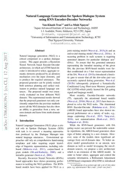 Natural Language Generation for Spoken Dialogue System using RNN
  Encoder-Decoder Networks