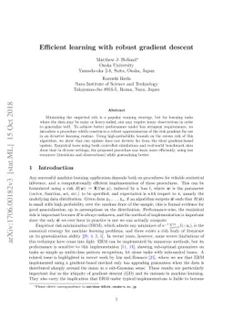 Efficient learning with robust gradient descent