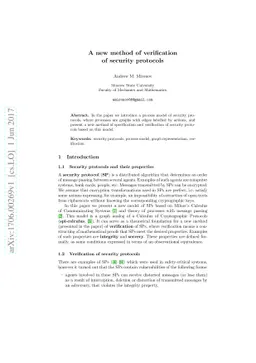 A new method of verification of security protocols