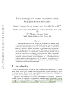 Blind nonnegative source separation using biological neural networks