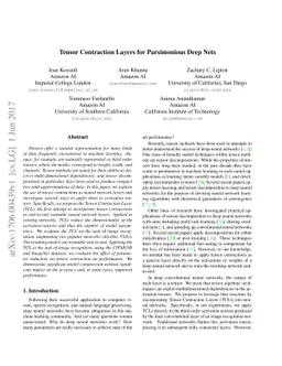 Tensor Contraction Layers for Parsimonious Deep Nets