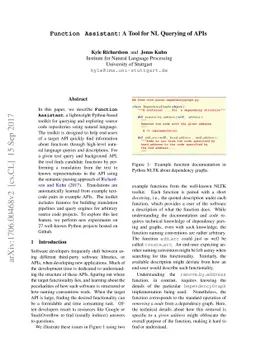 Function Assistant: A Tool for NL Querying of APIs