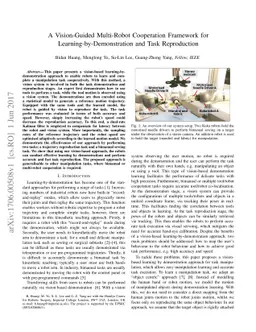 A Vision-Guided Multi-Robot Cooperation Framework for
  Learning-by-Demonstration and Task Reproduction