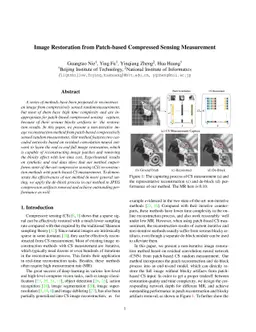 Image Restoration from Patch-based Compressed Sensing Measurement