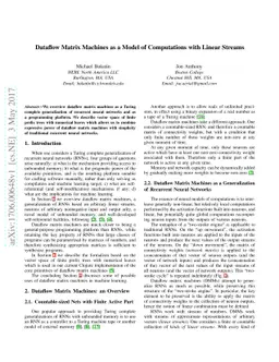 Dataflow Matrix Machines as a Model of Computations with Linear Streams
